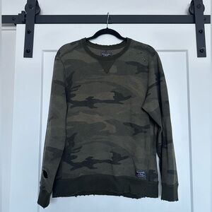 Abercrombie & Fitch Camouflage Distressed Sweater